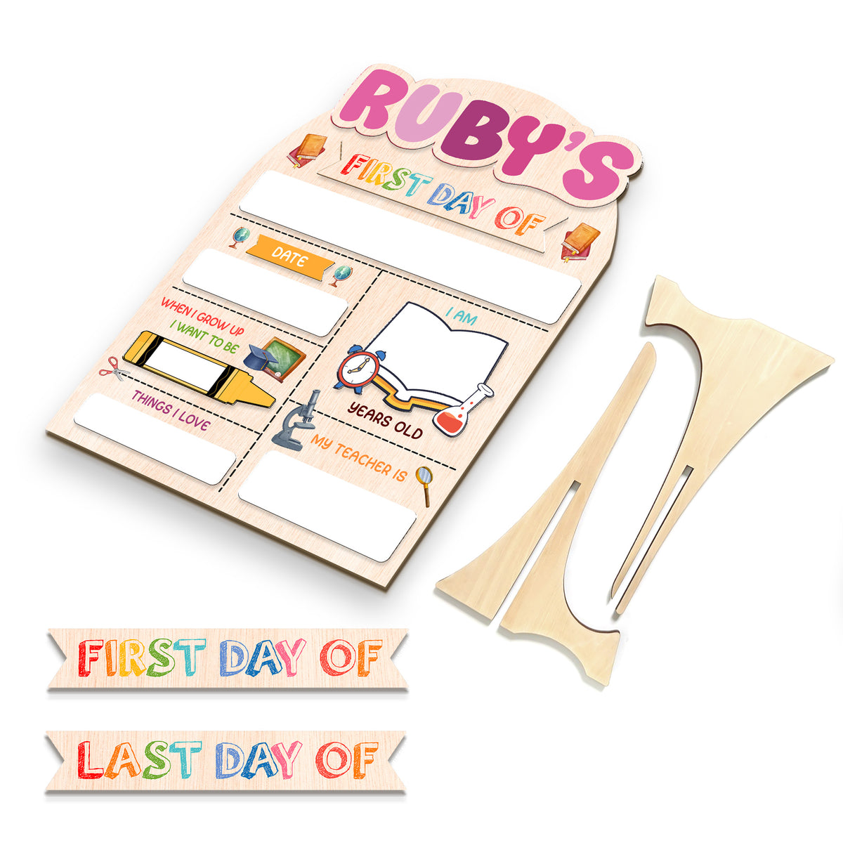 Personalized Wooden School Board Gift Student, First & Last Day of School Board, Gift For Back To School