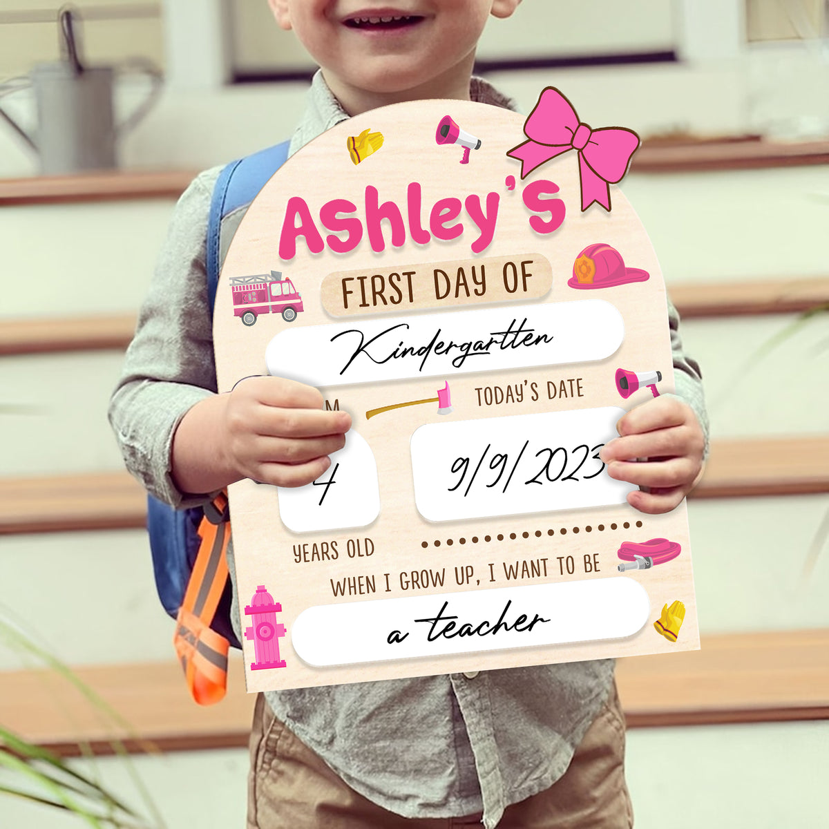 Personalized Wooden School Board  For Toddler Kindergarten, First & Last Day of School Sign, Gift For Class