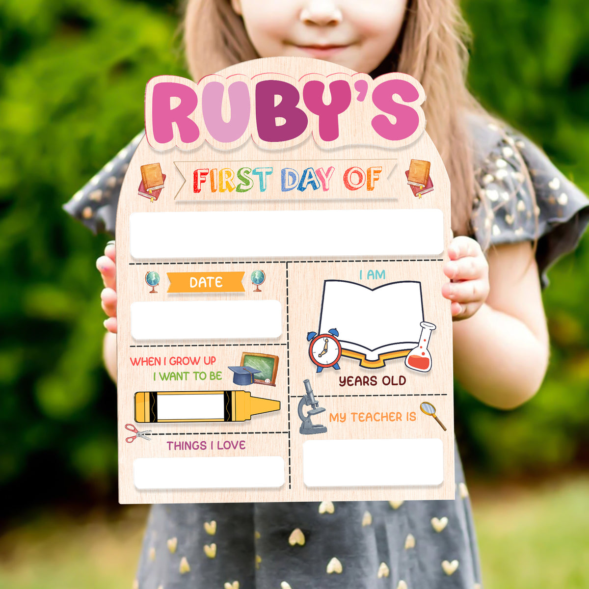 Personalized Wooden School Board Gift Student, First & Last Day of School Board, Gift For Back To School