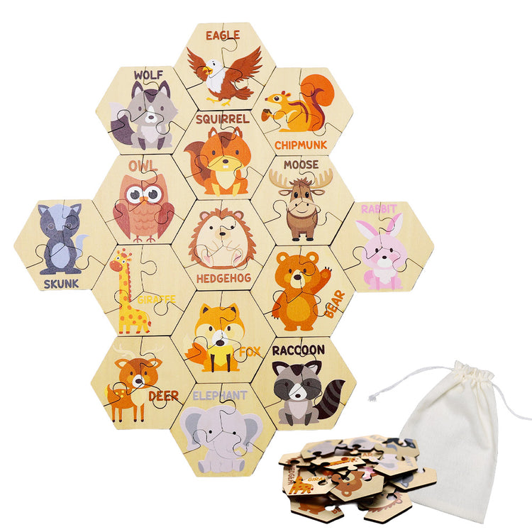 Woodland Animal Puzzles: 15-Piece Toddler Set Ages 2+, Montessori Toys Of Kids