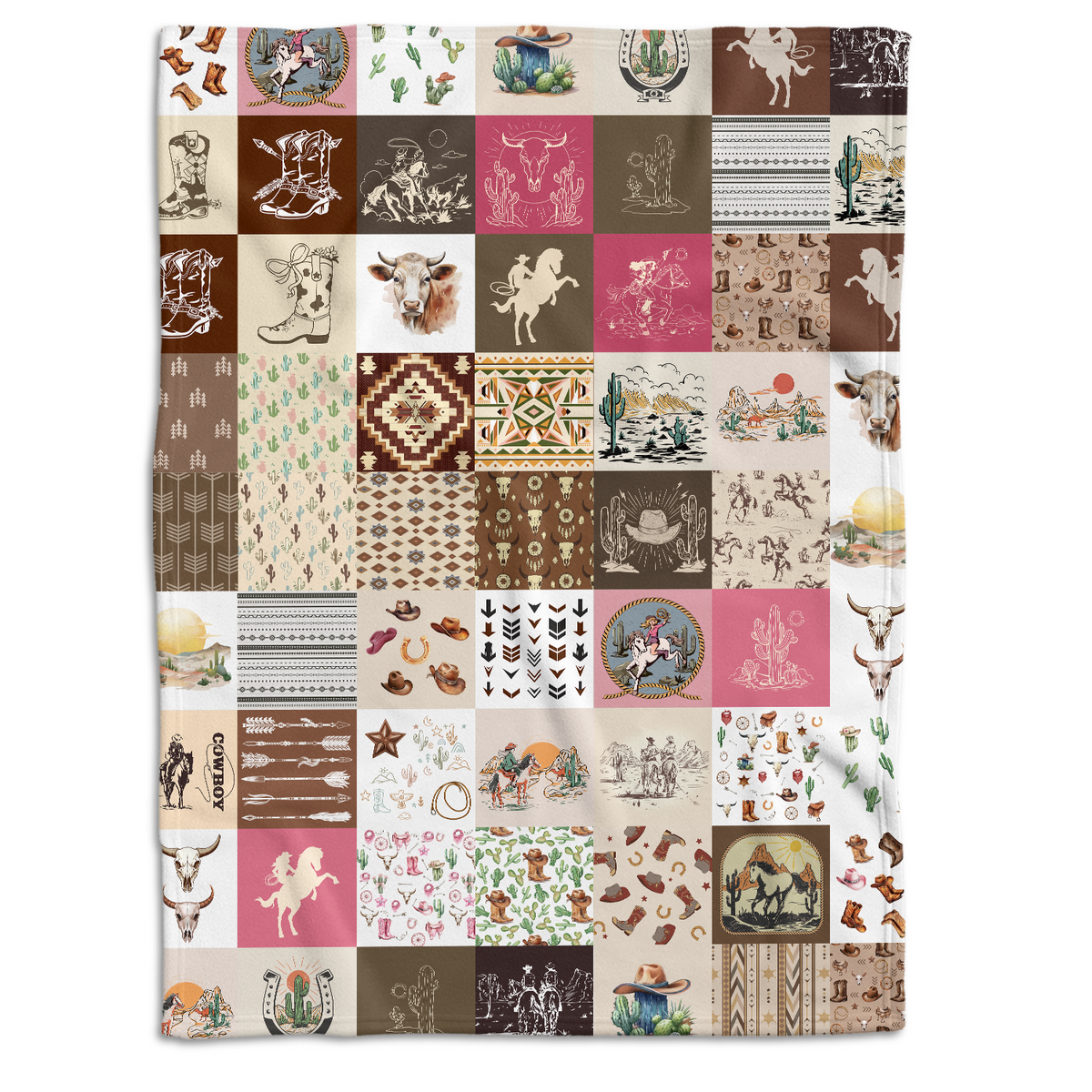 Western Baby Blanket for Boys Girls, Cowboy Baby Blankets for Newborns, Toddlers, Kids