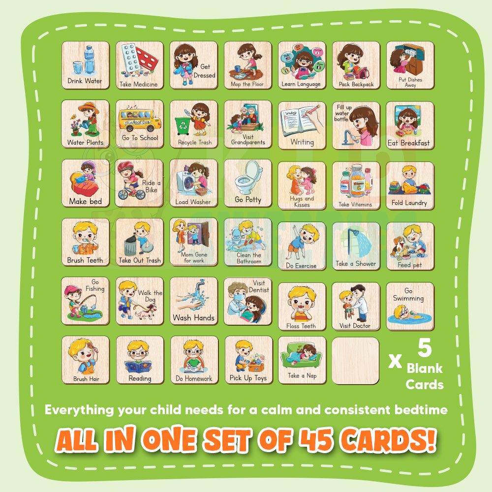 Morning Routine Chart for Toddler, Daily Routine Chart for Kids Age 2-6, Morning Schedule for Boy Girls, Visual Schedule, Chore Chart for Kids