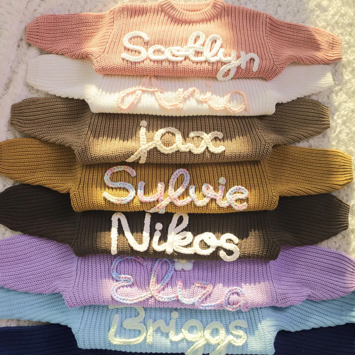 Personalised Baby Sweater, Hand Embroidered Name Baby Sweater, Newborn Sweater with Name, 1st Birthday Gift Baby