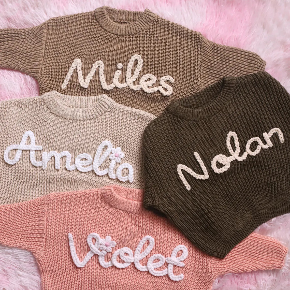 Personalised Baby Sweater, Hand Embroidered Name Baby Sweater, Newborn Sweater with Name, 1st Birthday Gift Baby