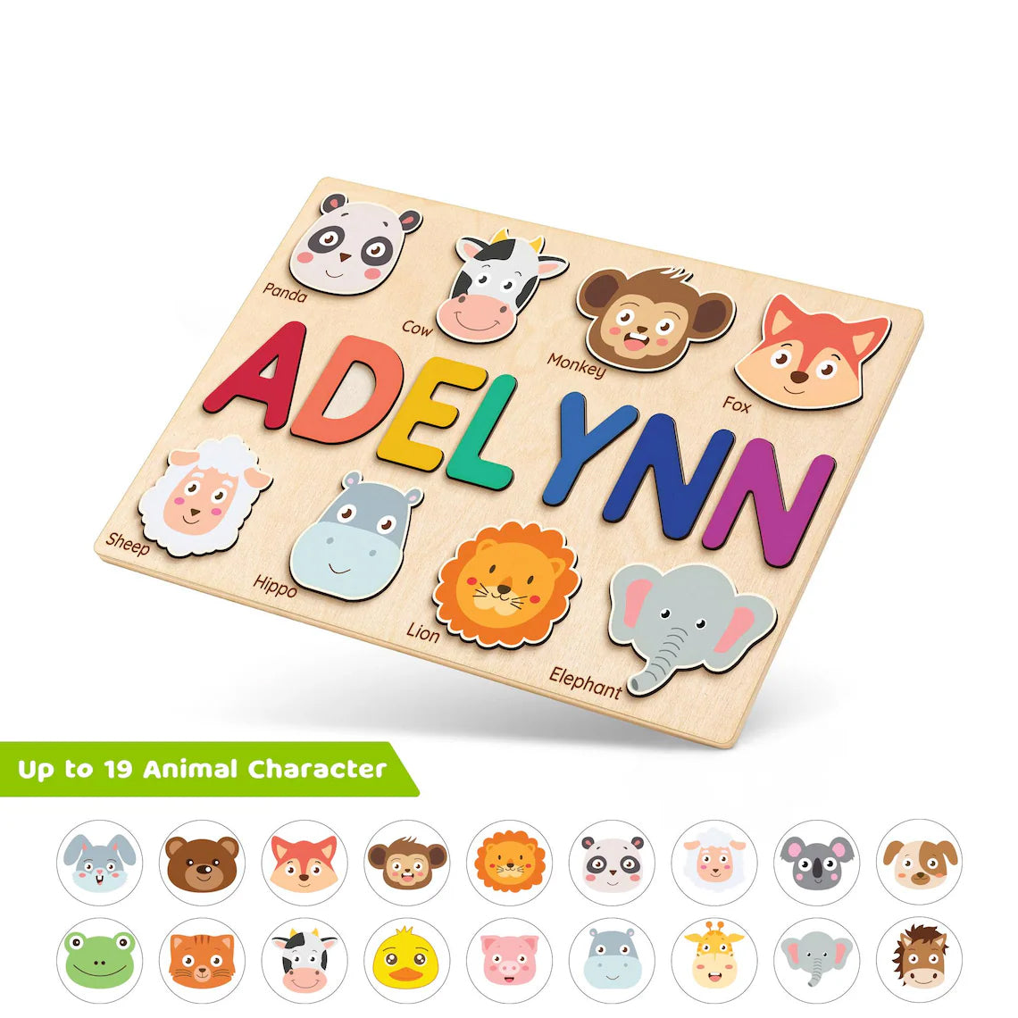 Personalized 1-3 Year Old Name Puzzl Animal, Nursery decorations, Back To School Gifts For Kids