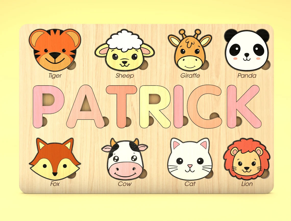 Personalized Animal Puzzle, Back To School Gift For kids, Personalized Birthday Gift for Kids