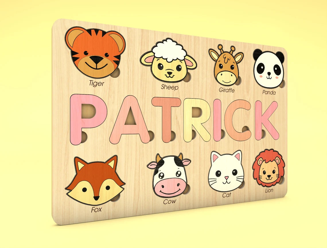 Personalized Animal Puzzle, Back To School Gift For kids, Personalized Birthday Gift for Kids