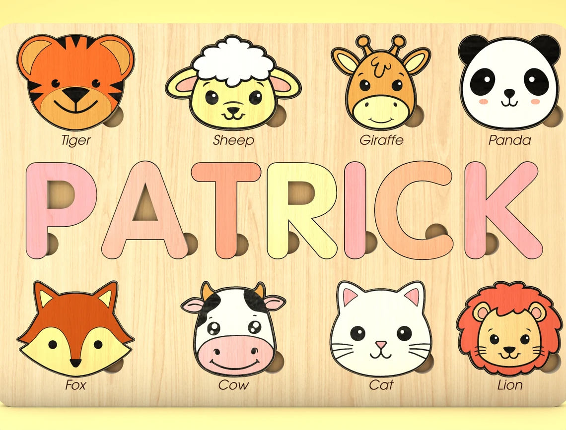 Personalized Animal Puzzle, Back To School Gift For kids, Personalized Birthday Gift for Kids