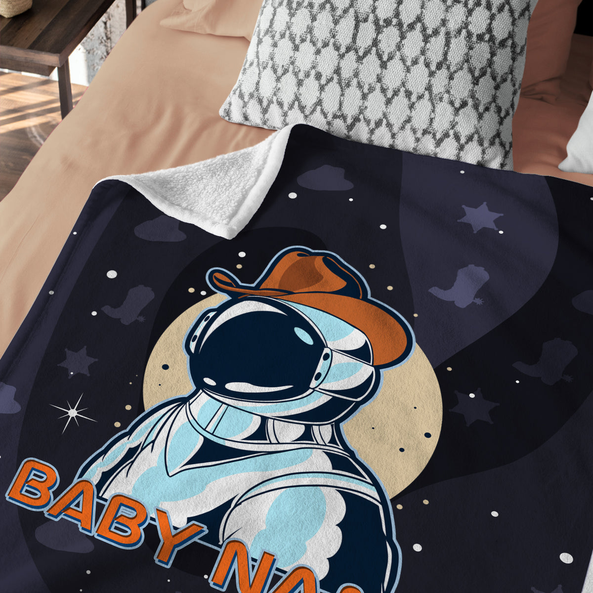 Personalized Astronaut Baby Blankets for Boys & Girls - Custom Name Fleece Blankets for Infant Newborn Son & Daughter