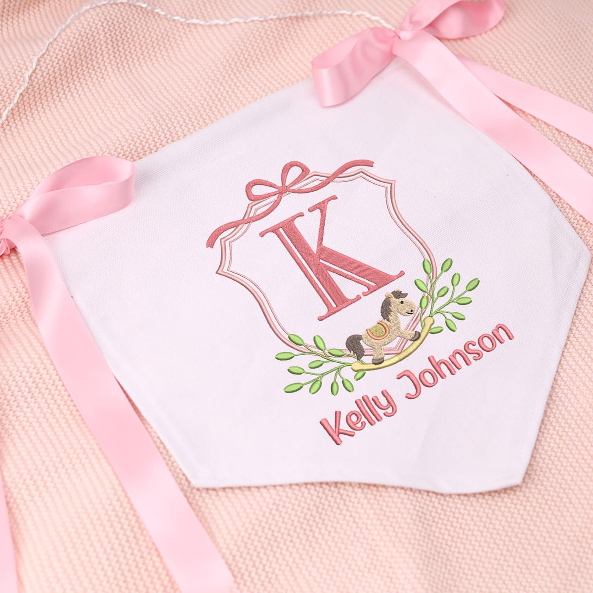 Personalized Baby Annoucement Sign, Baby Banner with BOWs, Baby Hospital Name Sign, Canvas Hanging Pennant Flag Baby Banner, Gift For Baby
