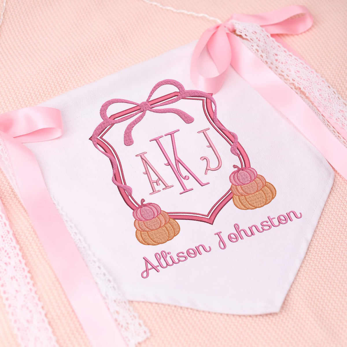 Personalized Baby Annoucement Sign, Baby Banner with BOWs, Canvas Hanging Pennant Flag Baby Banner, Great Gift For Baby