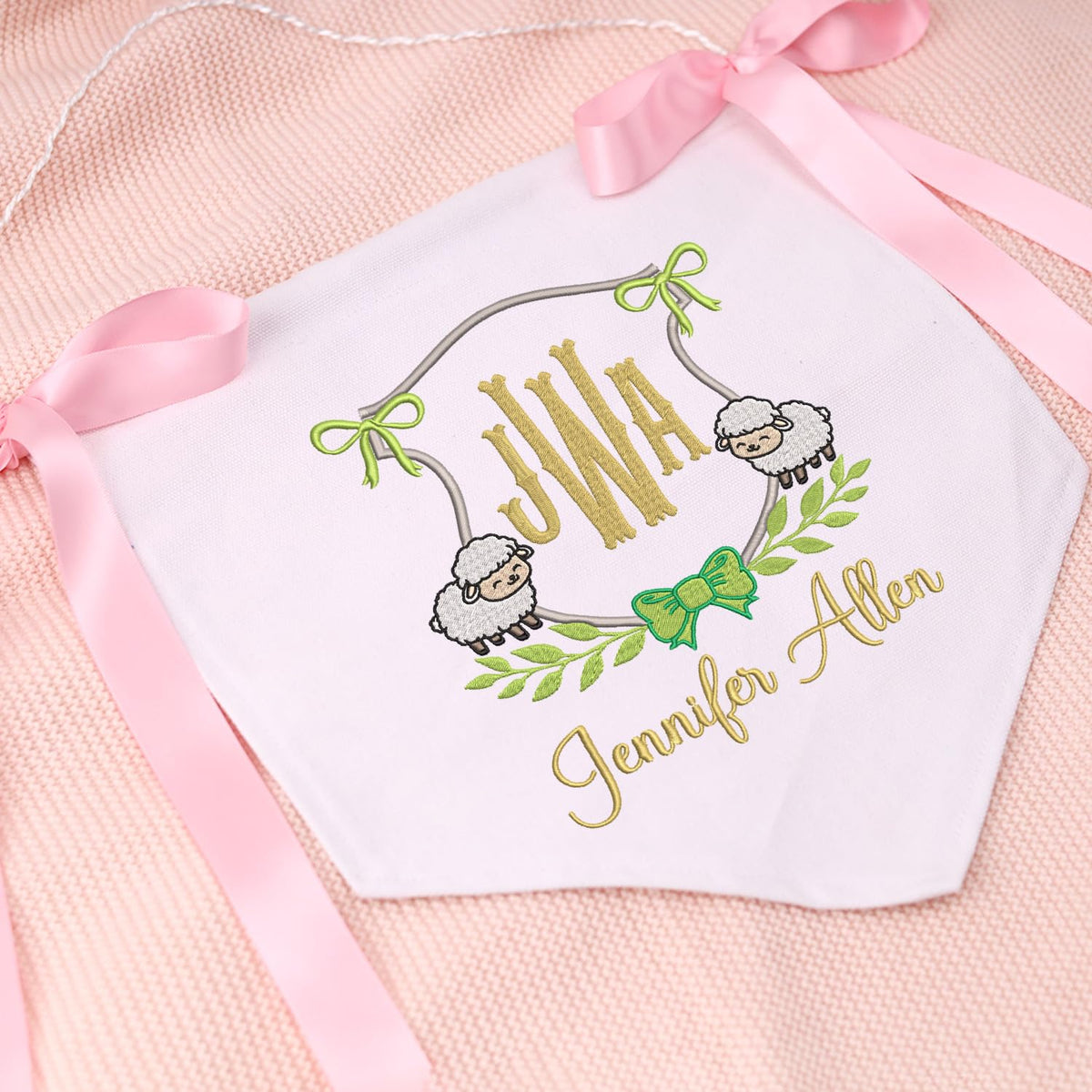 Personalized Baby Annoucement Sign, Baby Hospital Name Sign, Canvas Hanging Pennant Baby Flag, Baby Banner with BOWs