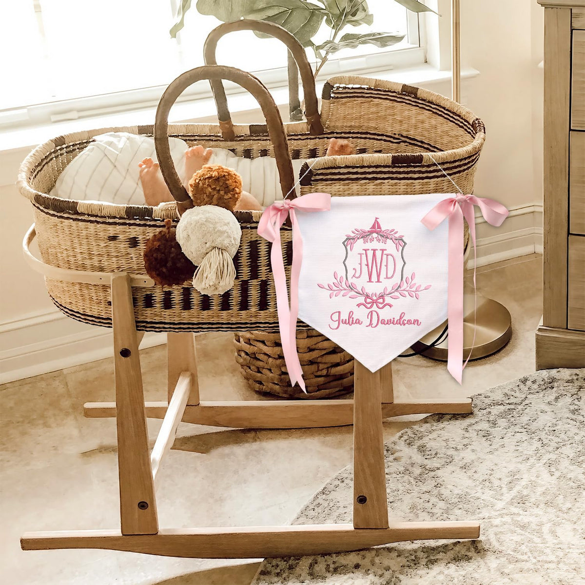 Personalized Baby Annoucement Sign, Baby Hospital Name Sign, Canvas Hanging Pennant Flag Baby Banner, Gift For babys