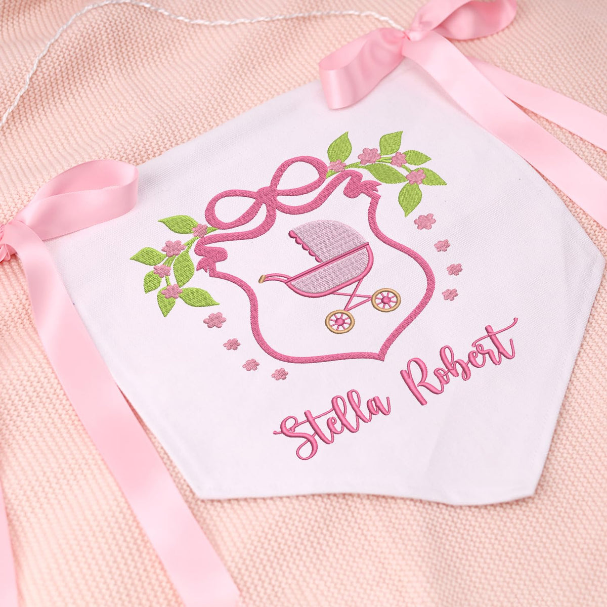 Personalized Baby Annoucement Sign, Canvas Hanging Pennant Flag Baby Banner, Great Gift For Baby