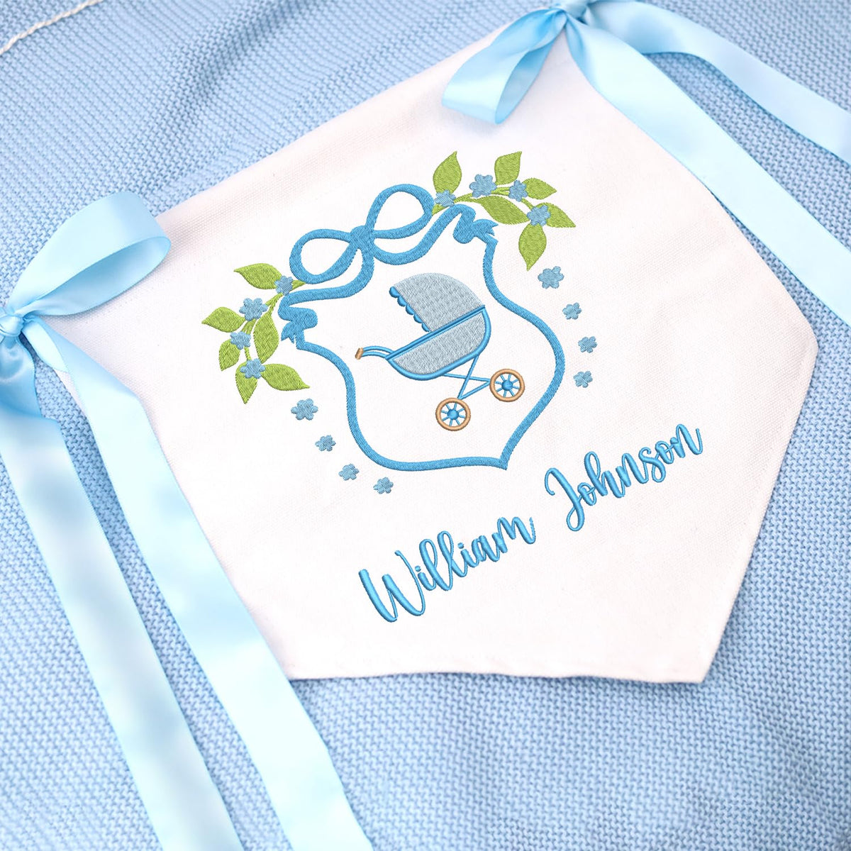 Personalized Baby Annoucement Sign, Canvas Hanging Pennant Flag Baby Banner, Great Gift For Baby