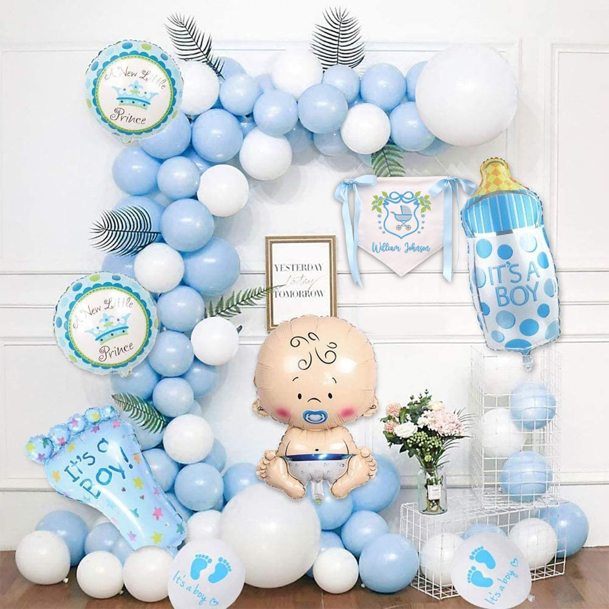 Personalized Baby Annoucement Sign, Canvas Hanging Pennant Flag Baby Banner, Great Gift For Baby