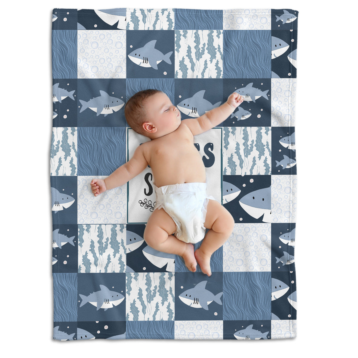 Personalized Baby Blankets, Baby Swaddle Blanket, 3 Sizes Plush Blankets for Baby Boy Son Newborn Infant Toddlers Kids