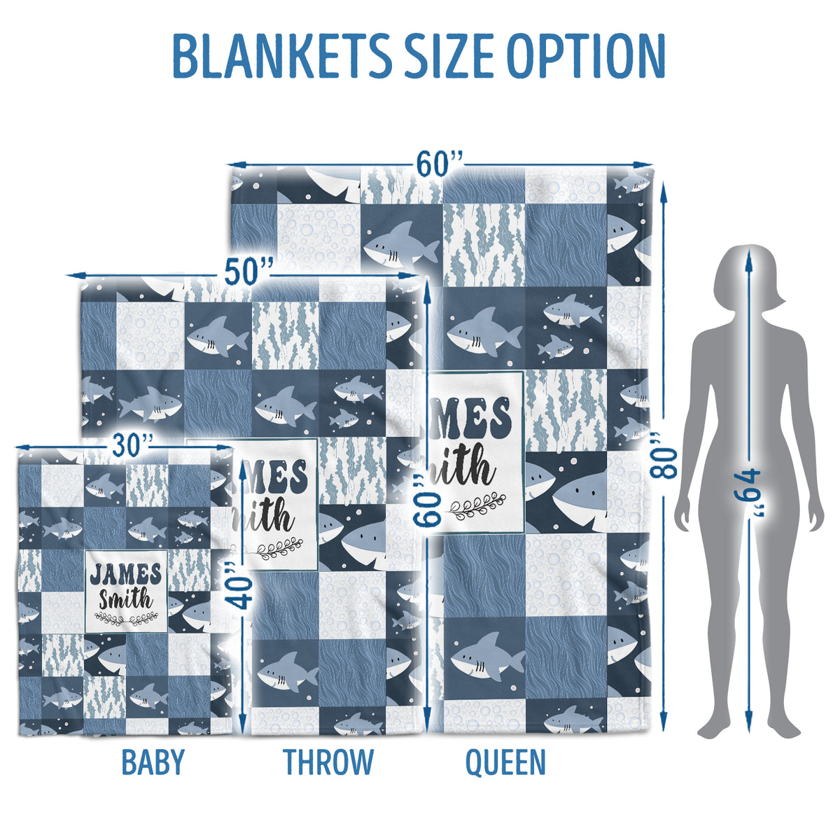 Personalized Baby Blankets, Baby Swaddle Blanket, 3 Sizes Plush Blankets for Baby Boy Son Newborn Infant Toddlers Kids