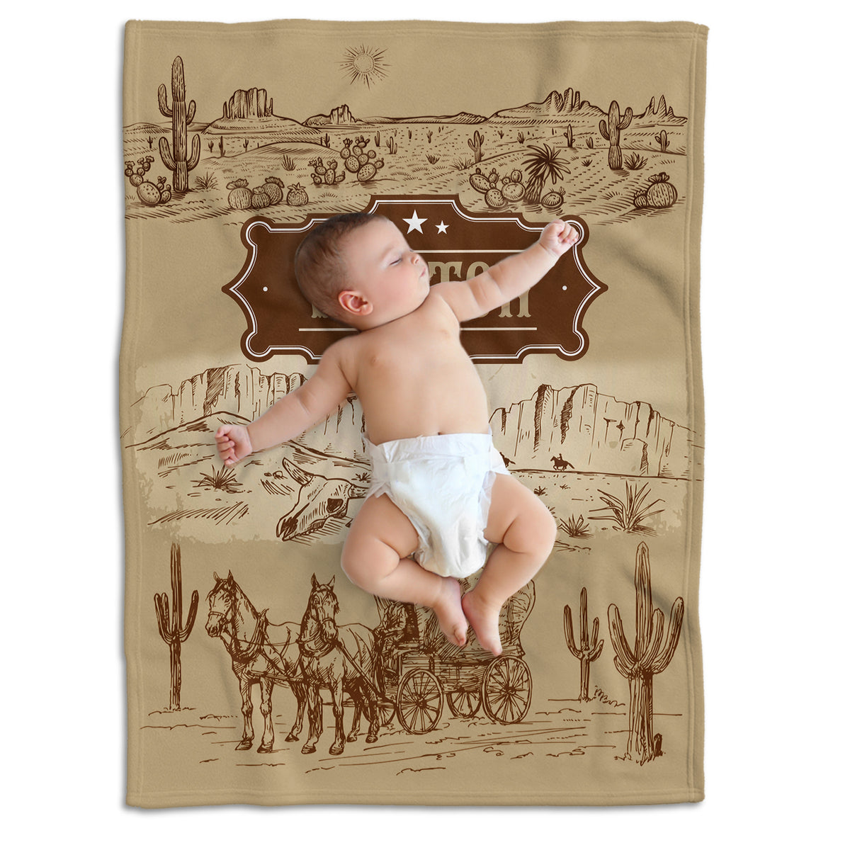 Personalized Baby Blankets, Cowboy Baby Stuff, Western Blanket For Baby Girls, Crib Stroller Blankets for Toddlers Newborn