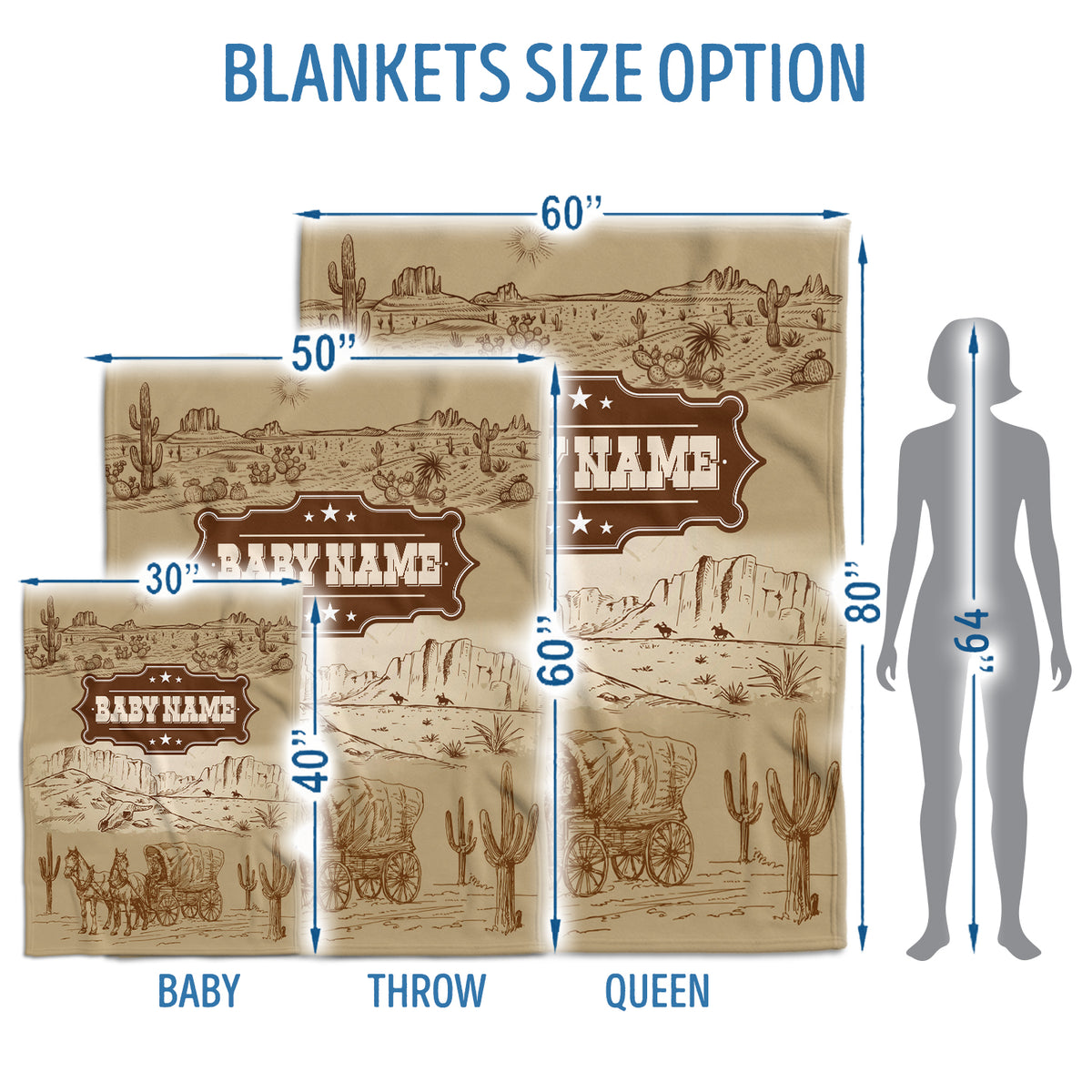 Personalized Baby Blankets, Cowboy Baby Stuff, Western Blanket For Baby Girls, Crib Stroller Blankets for Toddlers Newborn