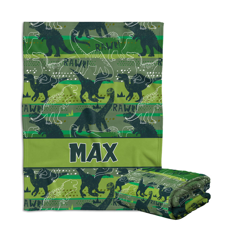 Personalized Baby Blankets, Custom Baby Dinosaur Blanket for Baby Boy Girl, 3 Sizes Plush Blankets for Infant Newborn Kid Son Daughter