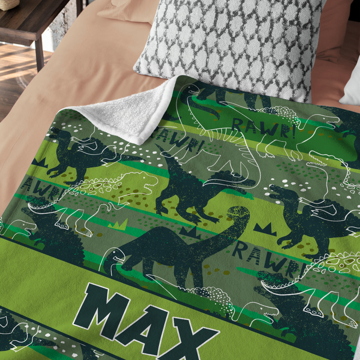 Personalized Baby Blankets, Custom Baby Dinosaur Blanket for Baby Boy Girl, 3 Sizes Plush Blankets for Infant Newborn Kid Son Daughter
