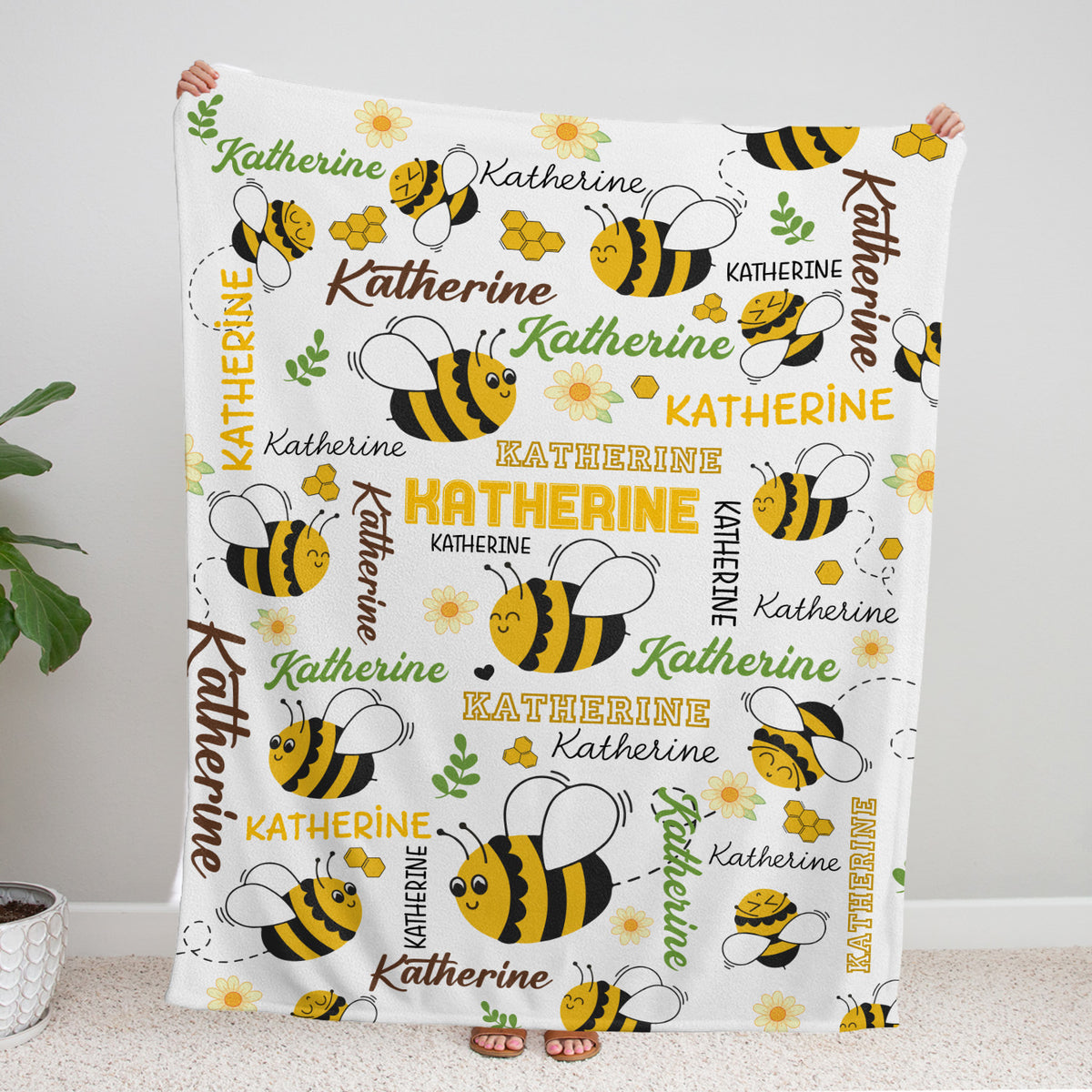 Personalized Baby Blankets, Customized Name Baby Girl And Boys Blanket Toddler Nursery Bed Blankets Stroller Crib Shower Gifts, Super Soft Plush Fleece
