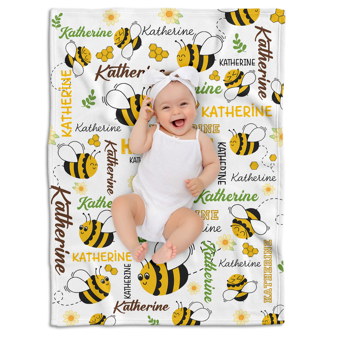 Personalized Baby Blankets, Customized Name Baby Girl And Boys Blanket Toddler Nursery Bed Blankets Stroller Crib Shower Gifts, Super Soft Plush Fleece