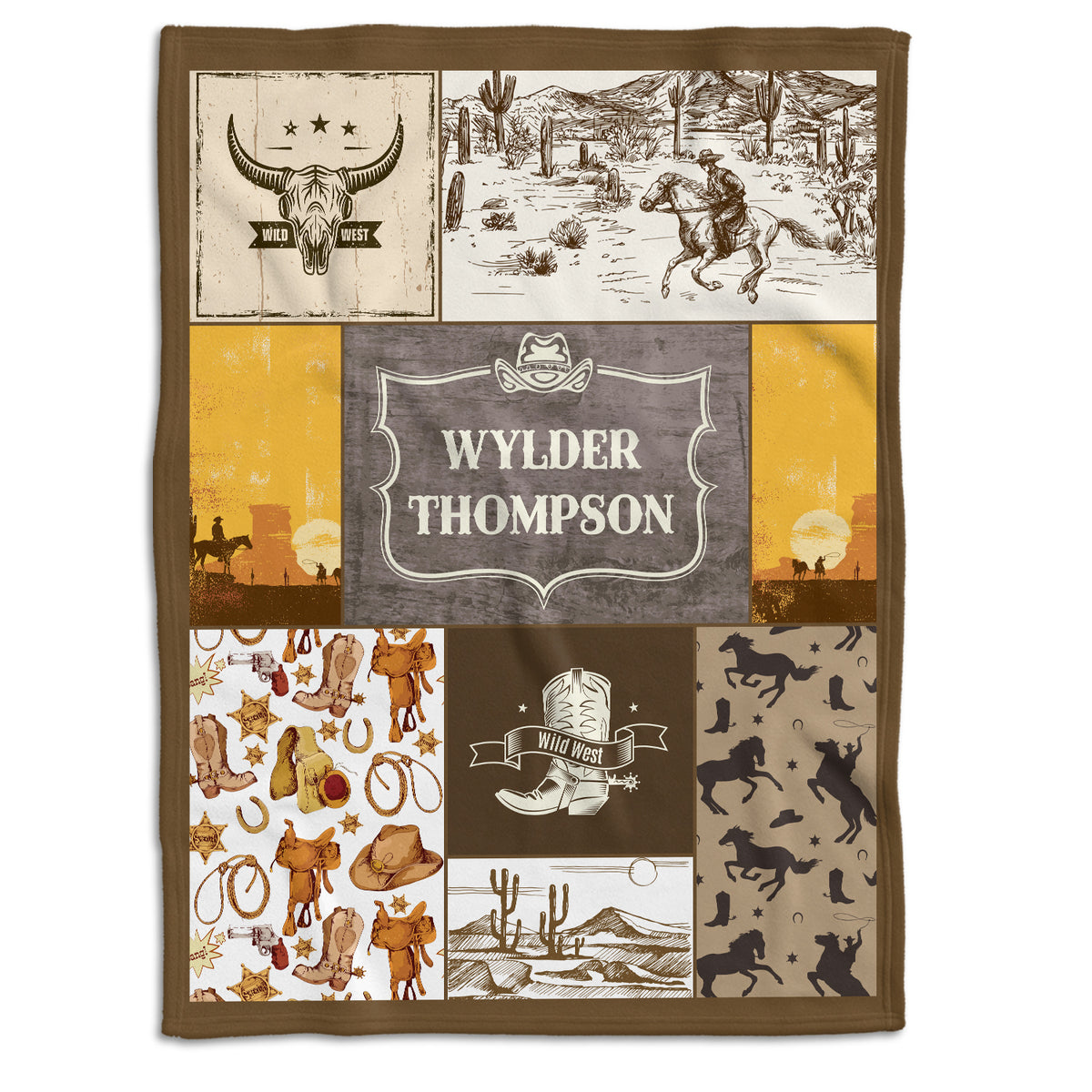 Personalized Baby Blankets For Baby, Cowboy Baby Stuff, Western Blanket for Baby Girls, Custom Name Western Nursery Decorations