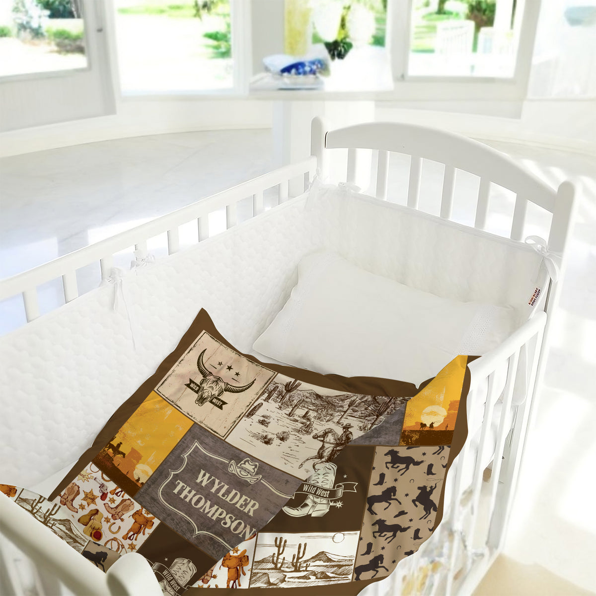 Personalized Baby Blankets For Baby, Cowboy Baby Stuff, Western Blanket for Baby Girls, Custom Name Western Nursery Decorations