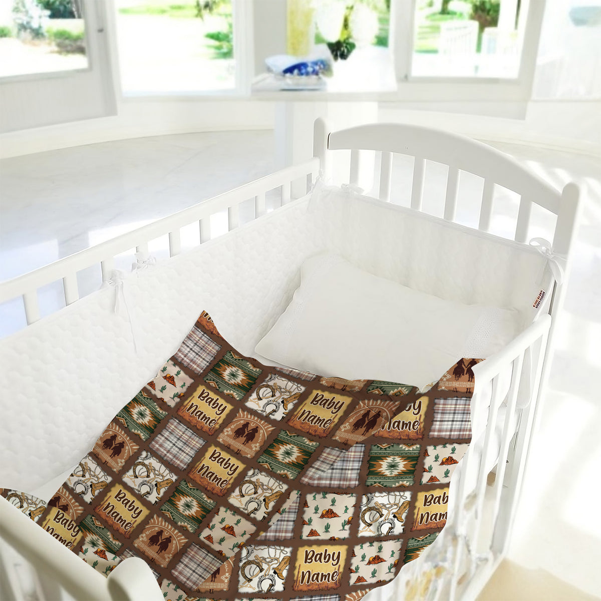 Personalized Baby Blankets For Baby, Cowboy Blanket for Baby, Western Nursery Decorations, Crib Stroller Blankets