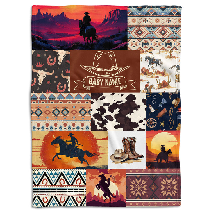 Personalized Baby Blankets For Boys And Girl, Fleece Blanket For Baby, Western Nursery Decorations, For Family Friends