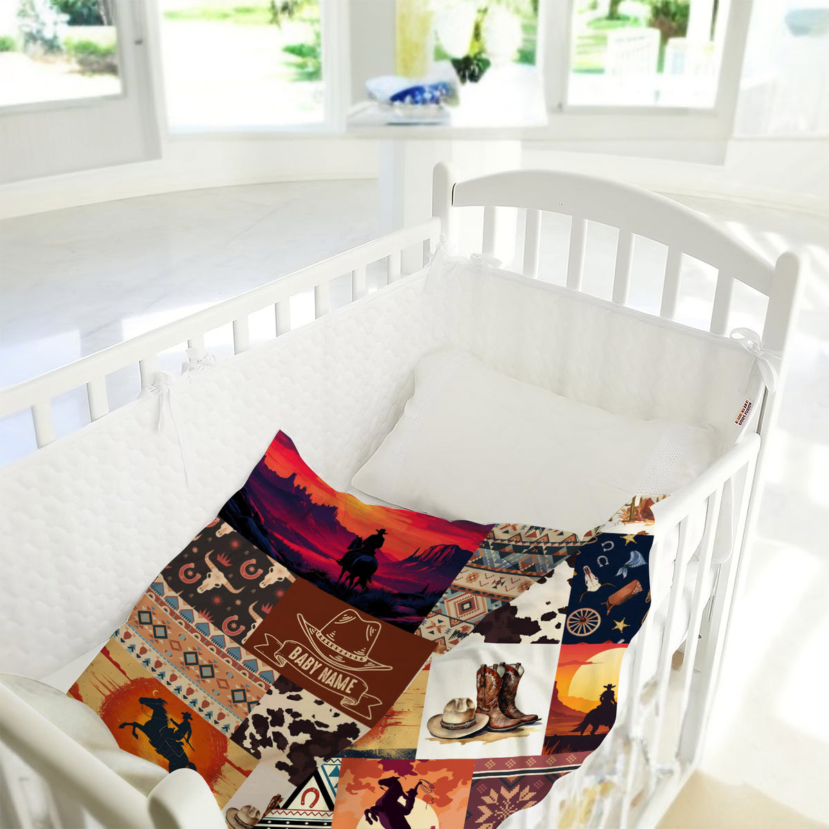 Personalized Baby Blankets For Boys And Girl, Fleece Blanket For Baby, Western Nursery Decorations, For Family Friends