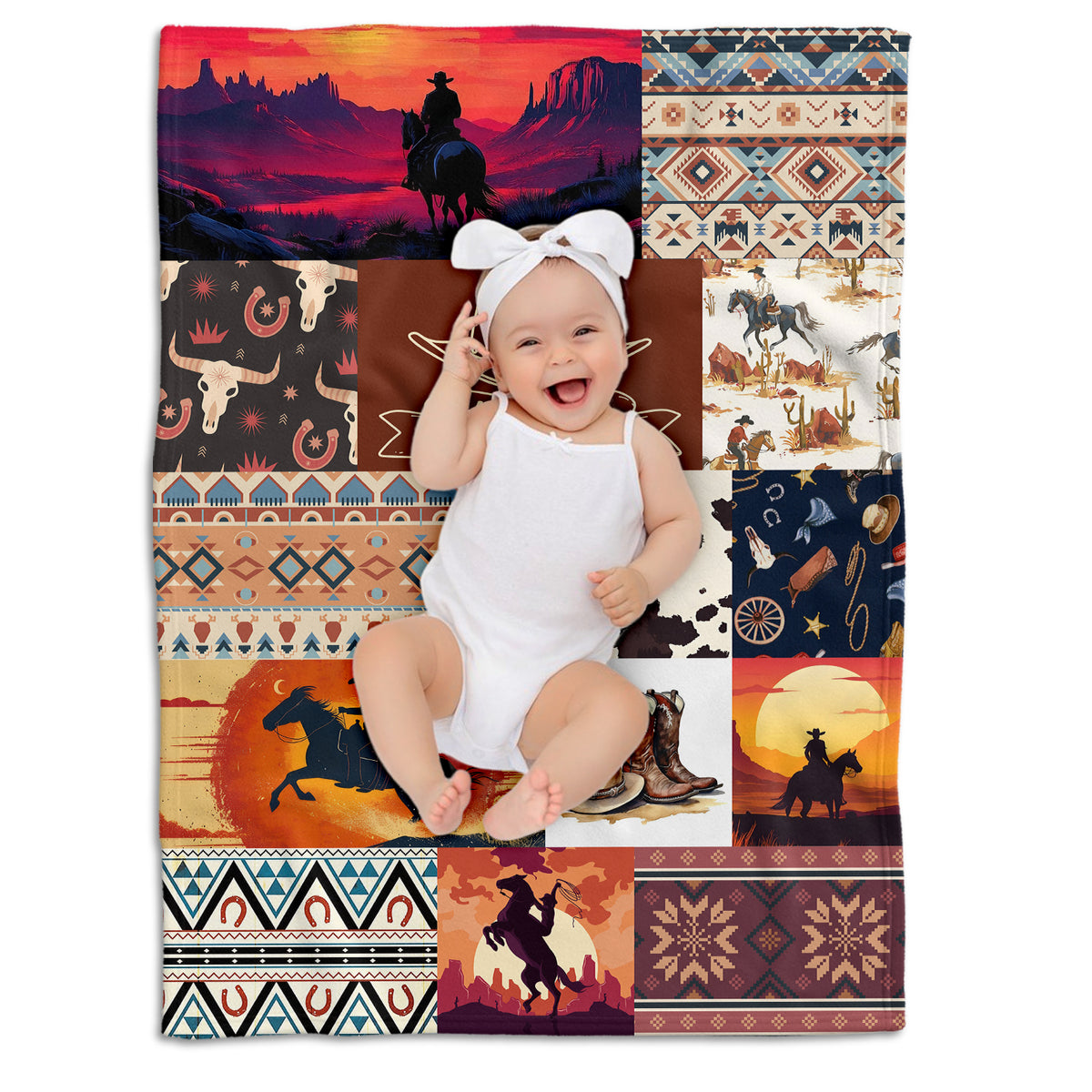 Personalized Baby Blankets For Boys And Girl, Fleece Blanket For Baby, Western Nursery Decorations, For Family Friends