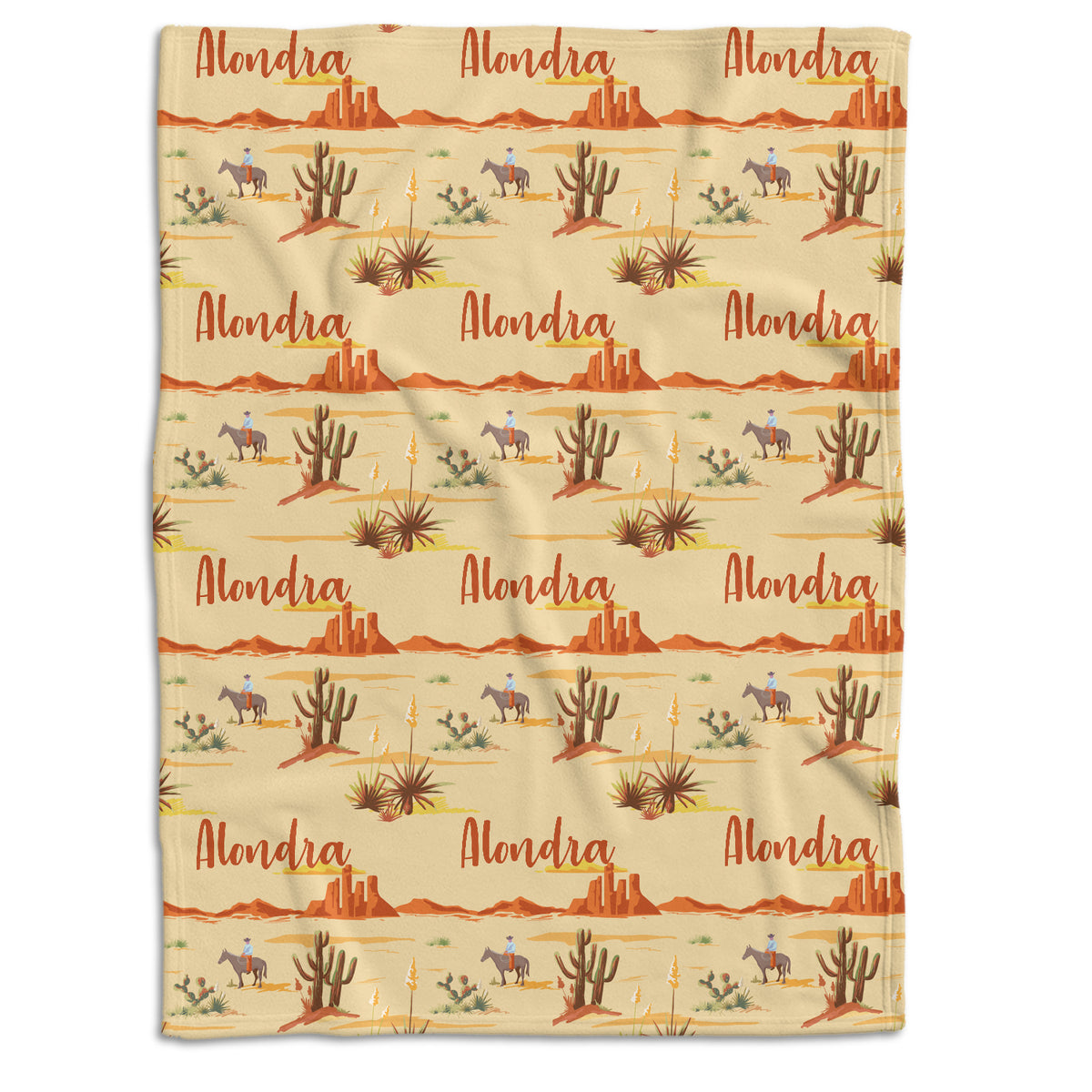 Personalized Baby Blankets For Boys, Cowboy Baby, Custom Name Western Nursery Decorations, Crib Stroller Blankets for Toddlers Newborn
