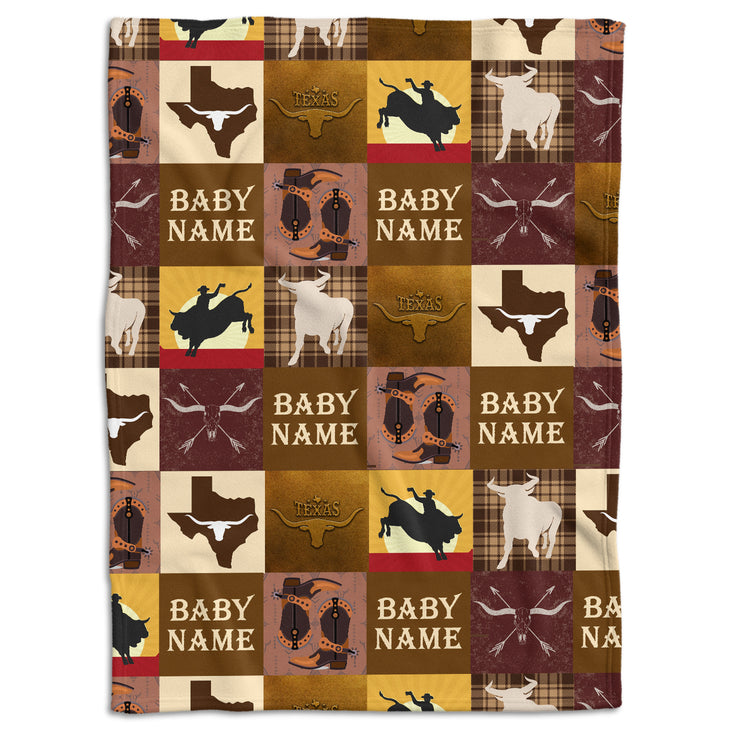 Personalized Baby Blankets For Boys, Cowboy Baby Stuff, Western Blanket For Baby Girls, Crib Stroller Blankets For Toddlers Newborn