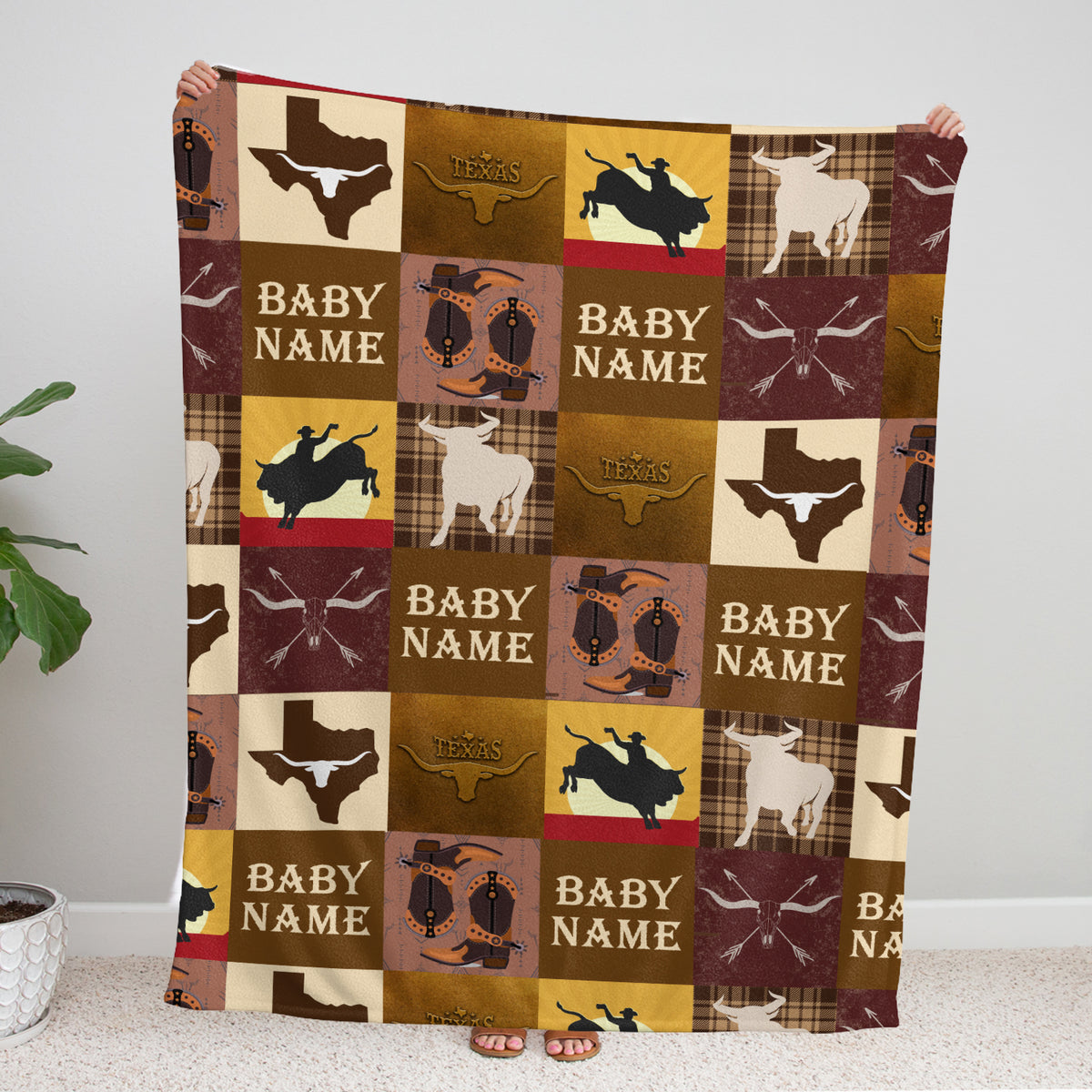 Personalized Baby Blankets For Boys, Cowboy Baby Stuff, Western Blanket For Baby Girls, Crib Stroller Blankets For Toddlers Newborn