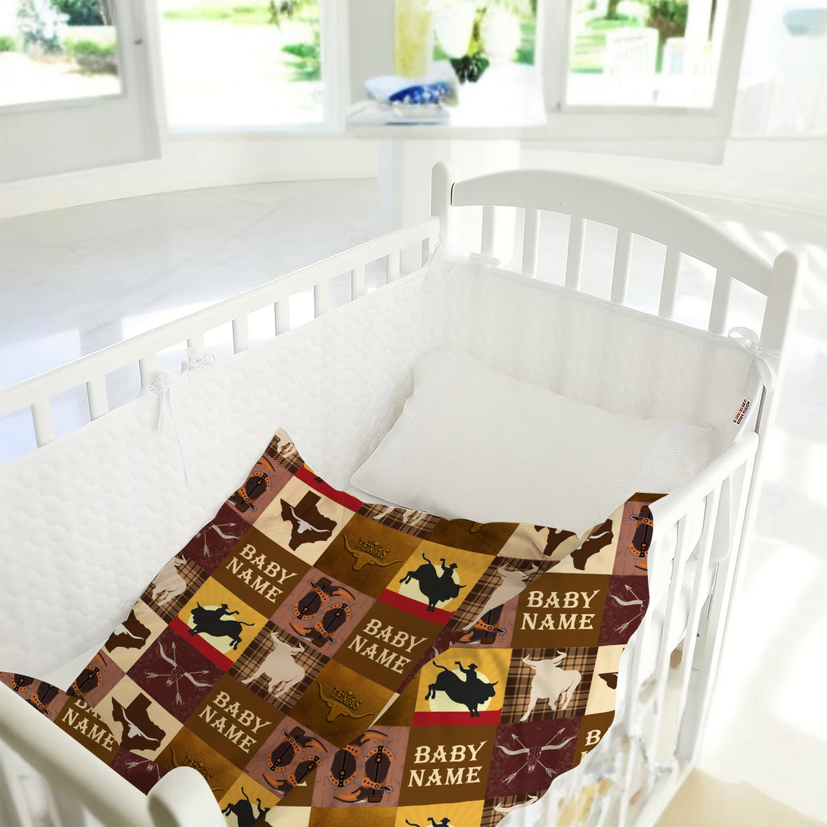 Personalized Baby Blankets For Boys, Cowboy Baby Stuff, Western Blanket For Baby Girls, Crib Stroller Blankets For Toddlers Newborn