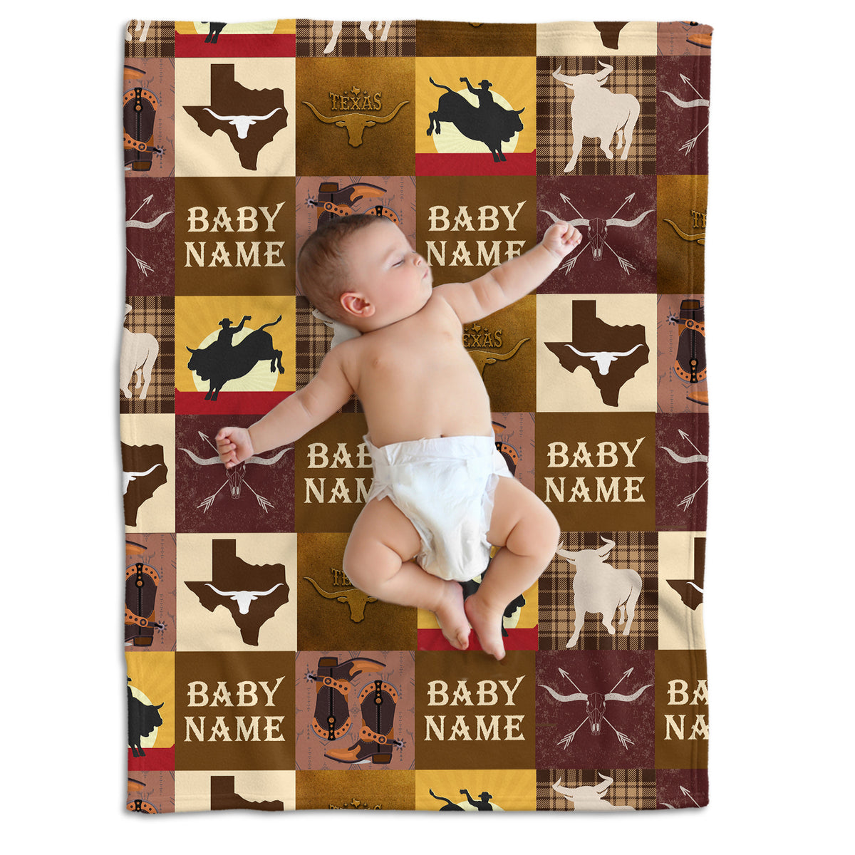 Personalized Baby Blankets For Boys, Cowboy Baby Stuff, Western Blanket For Baby Girls, Crib Stroller Blankets For Toddlers Newborn