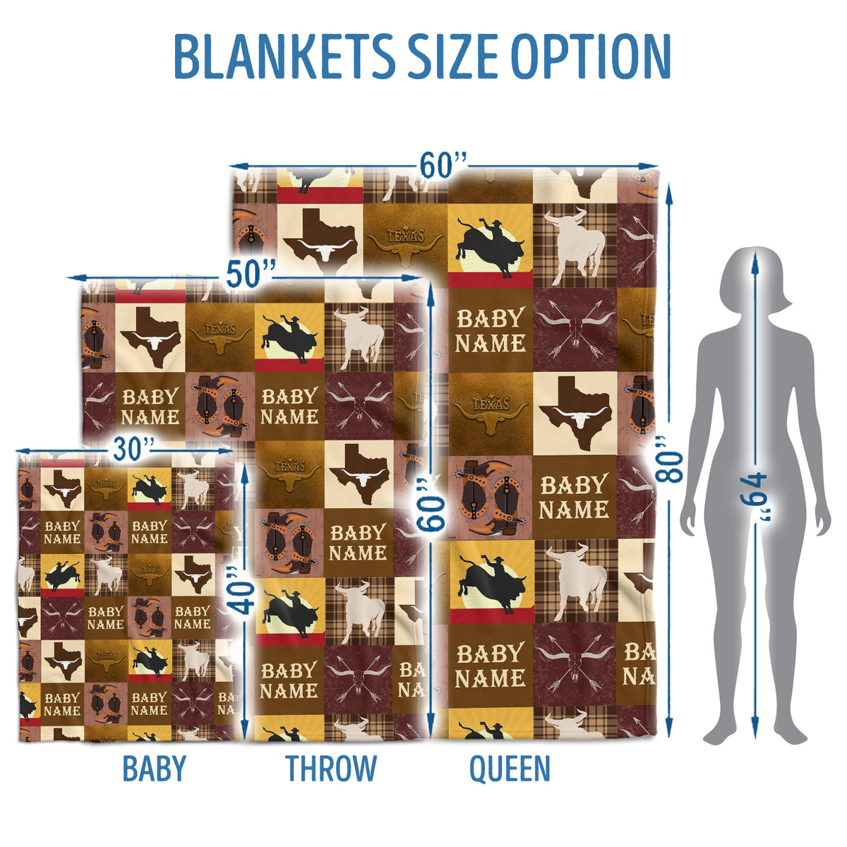 Personalized Baby Blankets For Boys, Cowboy Baby Stuff, Western Blanket For Baby Girls, Crib Stroller Blankets For Toddlers Newborn