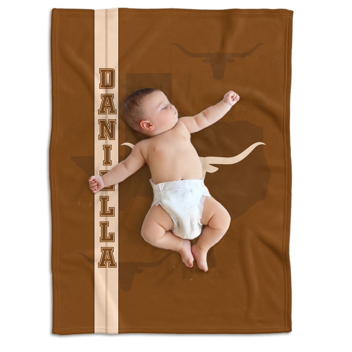 Personalized Baby Blankets, Texas Cowboy Baby Stuff, Custom Name Western Nursery Decorations, Crib Stroller Blankets for Toddlers Newborn