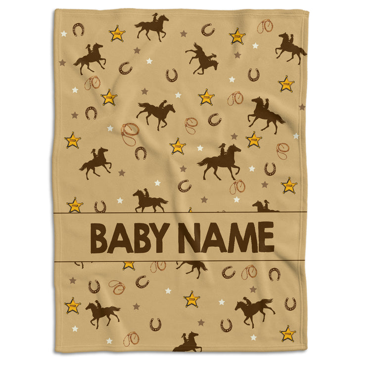 Personalized Baby Blankets, Western Blanket for Baby Girls And Boys, Crib Stroller Blankets for Toddlers Newborn