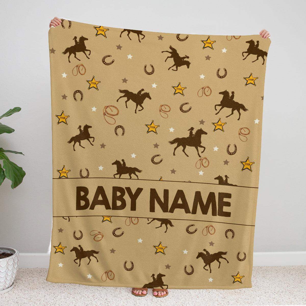 Personalized Baby Blankets, Western Blanket for Baby Girls And Boys, Crib Stroller Blankets for Toddlers Newborn