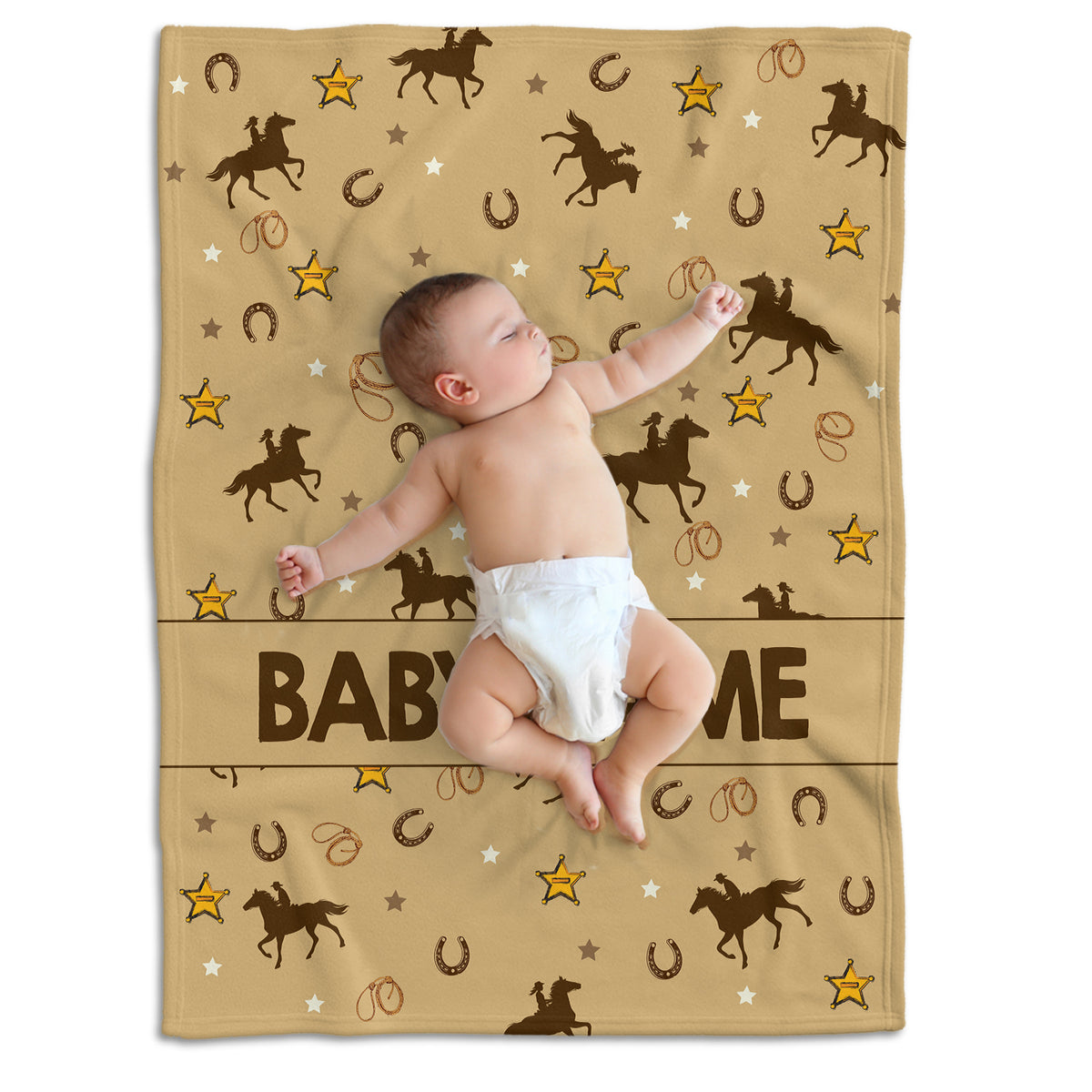 Personalized Baby Blankets, Western Blanket for Baby Girls And Boys, Crib Stroller Blankets for Toddlers Newborn