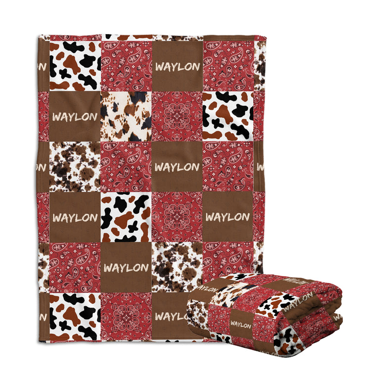 Personalized Baby Blankets - Western & Cowboy Themed, Custom Name Fleece Blankets for Newborns & Infants