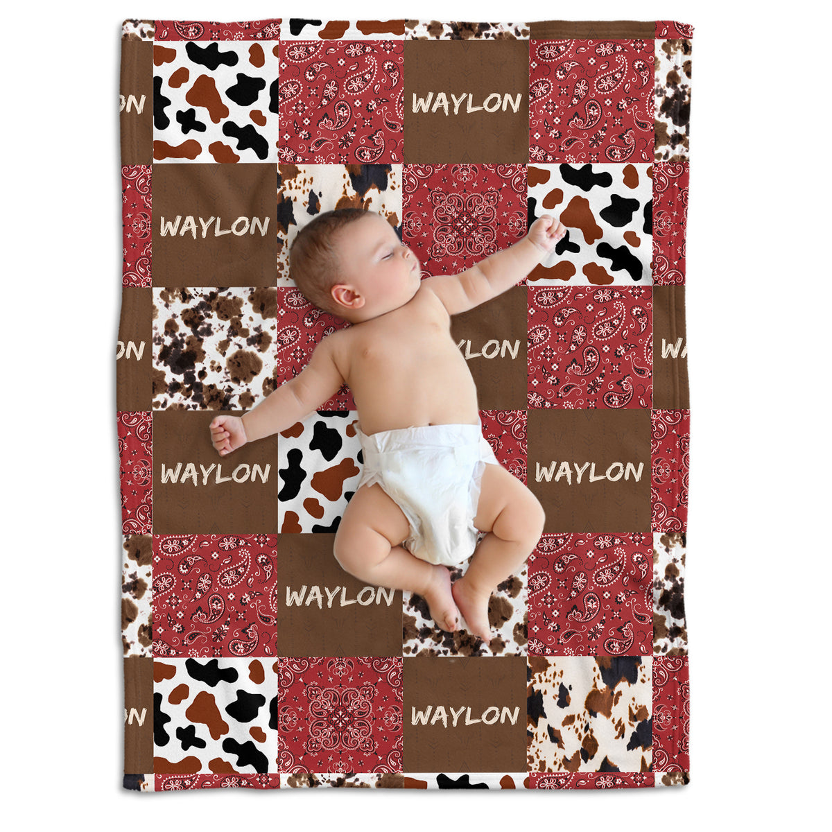 Personalized Baby Blankets - Western & Cowboy Themed, Custom Name Fleece Blankets for Newborns & Infants