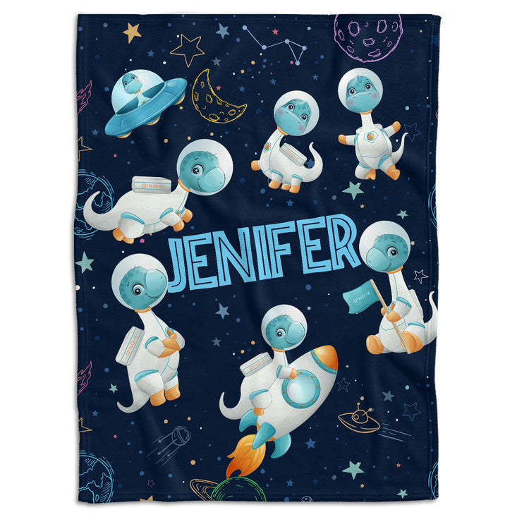 Personalized Baby Blankets for Baby, Astronaut Dinosaur Baby Blankets, 3 Sizes Plush Blankets for Infant Newborn Kids Toddler