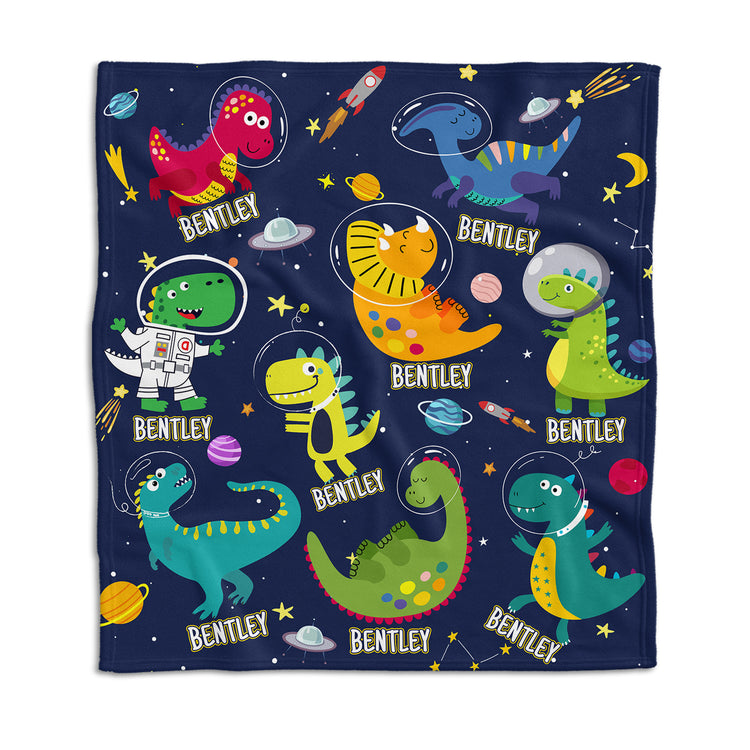 Personalized Baby Blankets for Baby, Baby Dinosaur Blanket for Baby Boy Girl, Custom Baby Blankets Name, 3 Sizes Plush Blankets for Infant Newborn