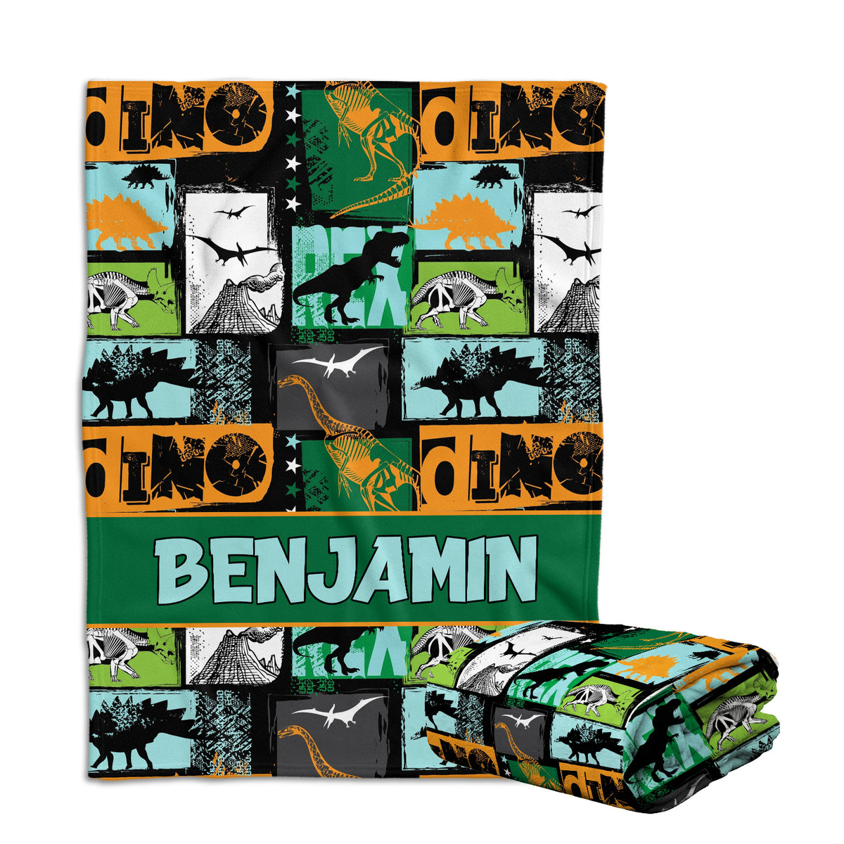 Personalized Baby Blankets for Baby, Dinosaur Baby Blankets, 3 Sizes Plush Blankets for Infant Newborn Kids Toddler, Gift For Baby