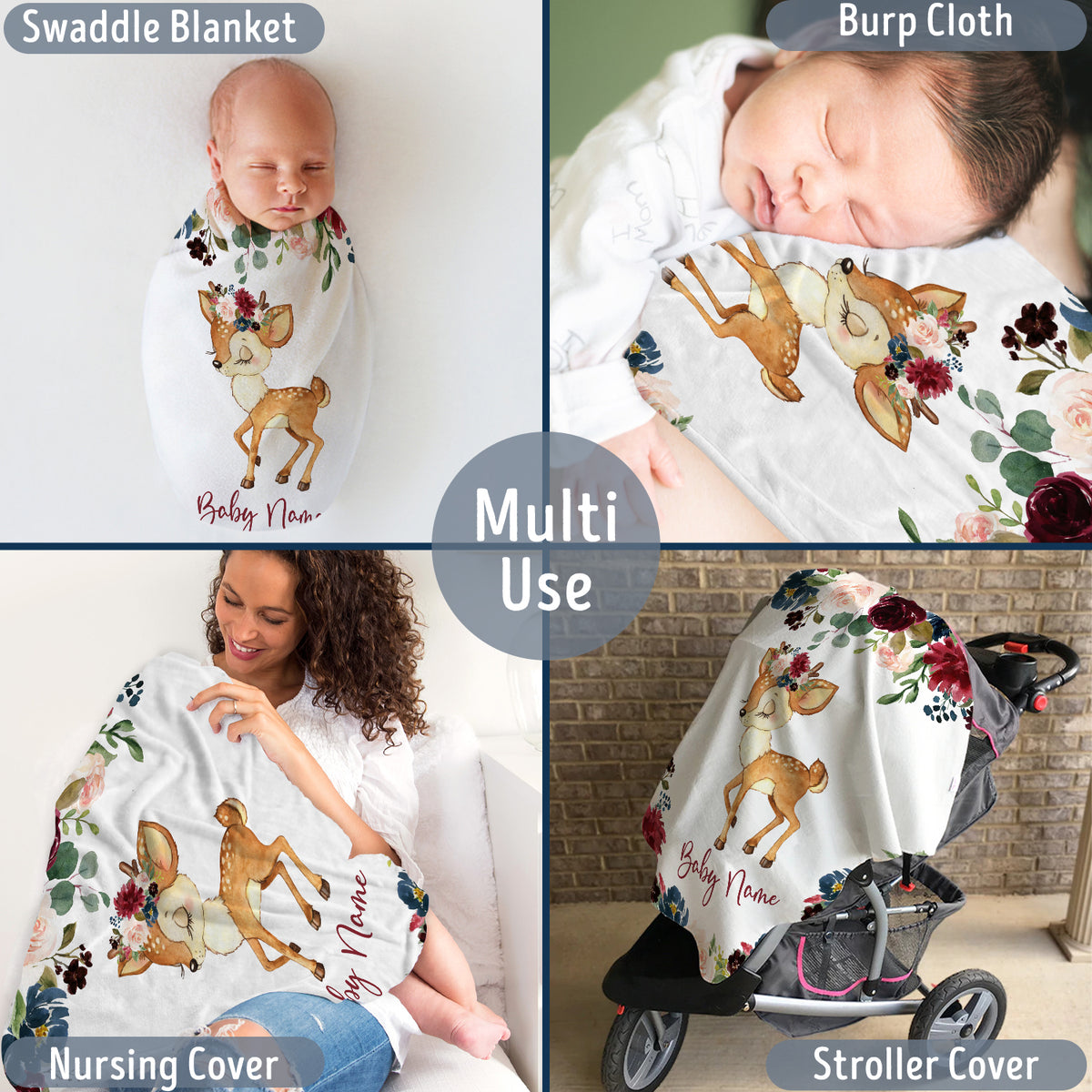 Personalized Baby Blankets for Boys, Dinosaur Baby Blanket Custom Name,  Green Swaddle Blanket, 3 Sizes Plush Blankets for Baby Boy Son Newborn Infant